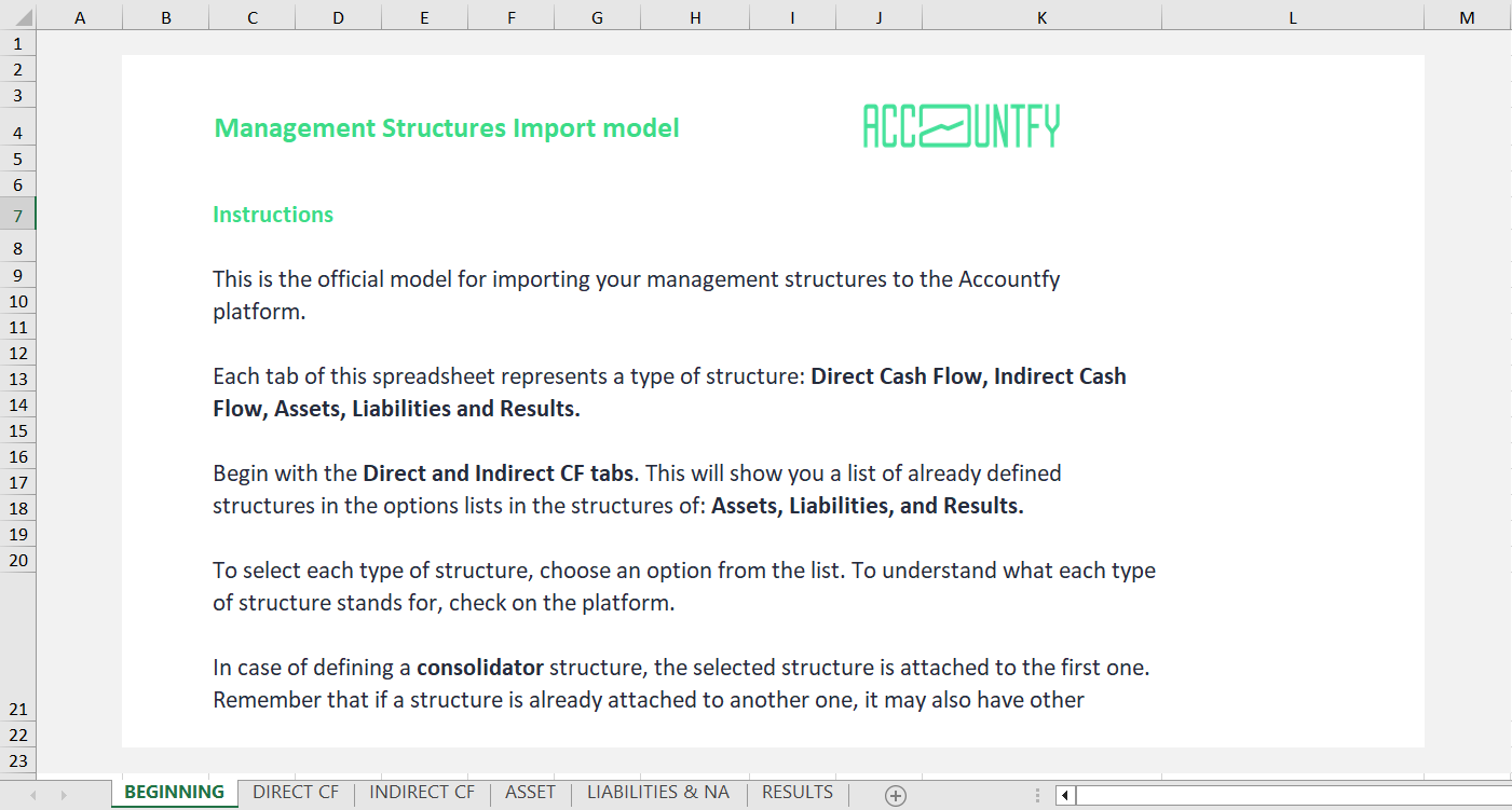 Importing Structure Importing management structures – Knowledge Base Accountfy